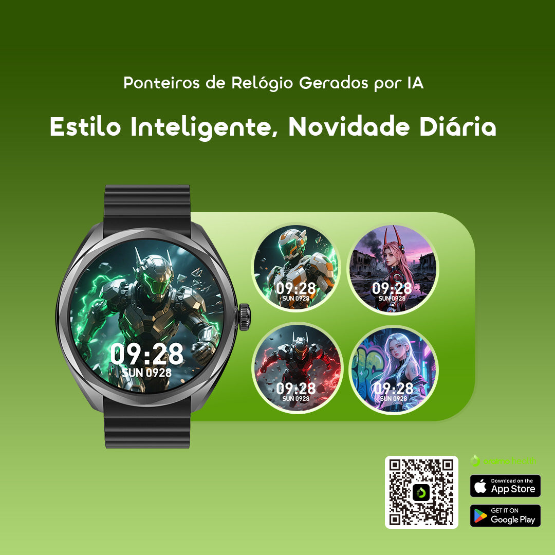 oraimo Watch Nova 2R Relógio inteligente com ecrã AMOLED de 1,43" e autonomia de 35 dias em modo de espera
