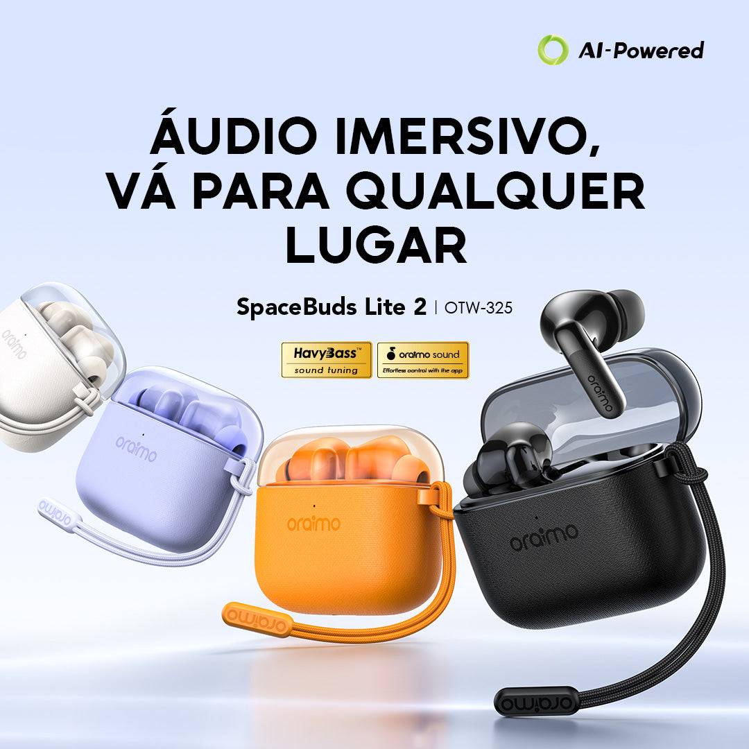 oraimo SpaceBuds Lite 2 Auscultadores sem fios portáteis e imersivos