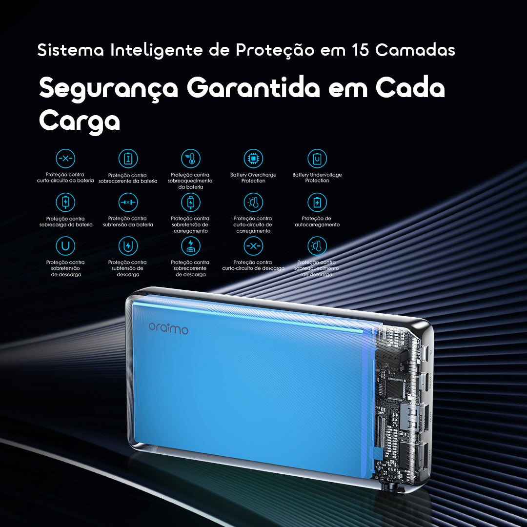 oraimo PowerFlow B11 Bateria externa de 10000mAh e 15W
