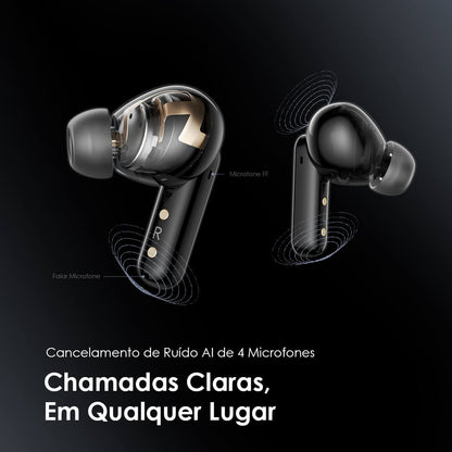 oraimo SpaceBuds Auriculares híbridos sem fios ANC True Wireless Prompt de voz personalizado