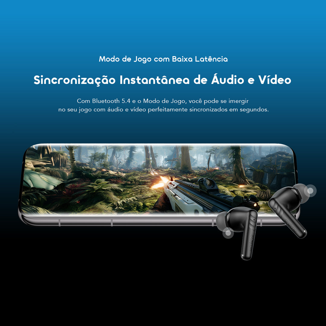 oraimo SpaceBuds Neo+ Fones de Ouvido ANC com Áudio Espacial True Wireless