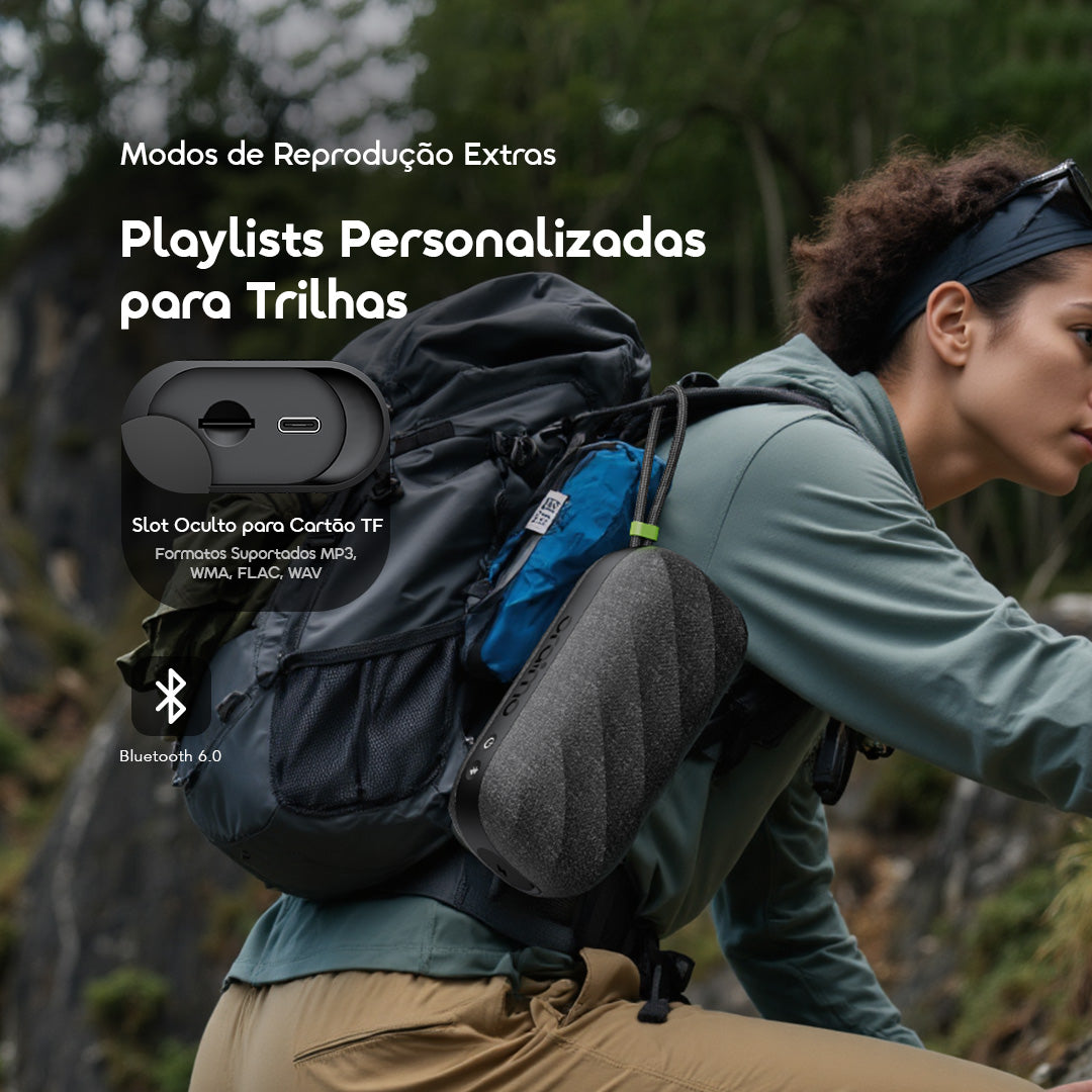oraimo SpaceBox Active Coluna de Som Portátil Sem Fios Personalizável com FM de 25W de Potência