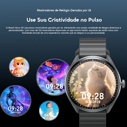 oraimo Watch Nova 2R Lite Relógio inteligente com ecrã AMOLED de 1,43" e bateria com duração até 30 dias em modo de espera