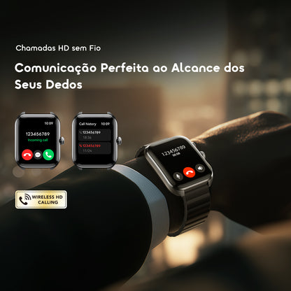 oraimo Watch Nova 2 Relógio inteligente com ecrã táctil curvo AMOLED de 2,01" e classificação IP68
