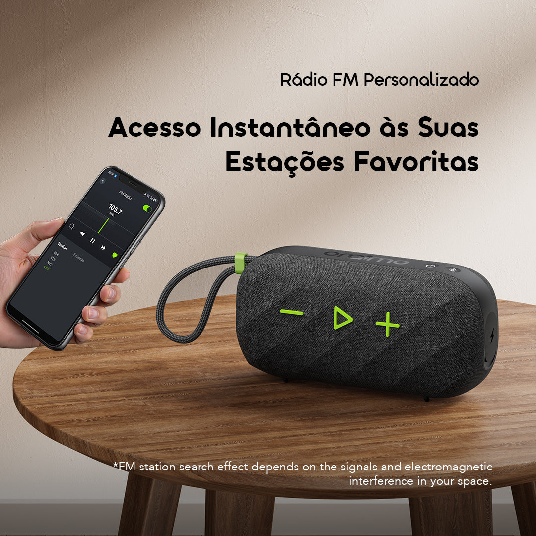 oraimo SpaceBox Active Coluna de Som Portátil Sem Fios Personalizável com FM de 25W de Potência