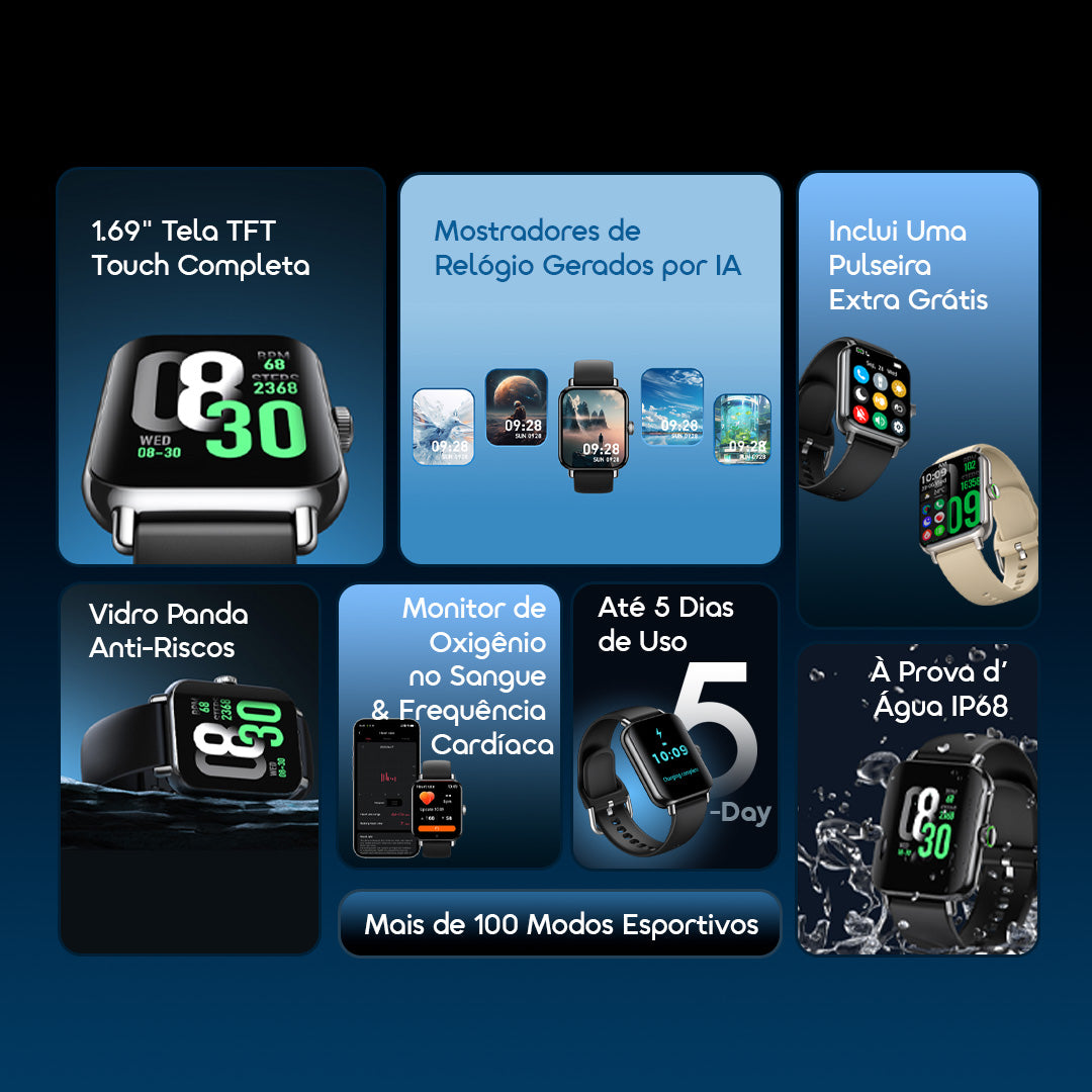 oraimo Watch 6 Pro Mostradores de Relógio Gerados por IA - smartwatch