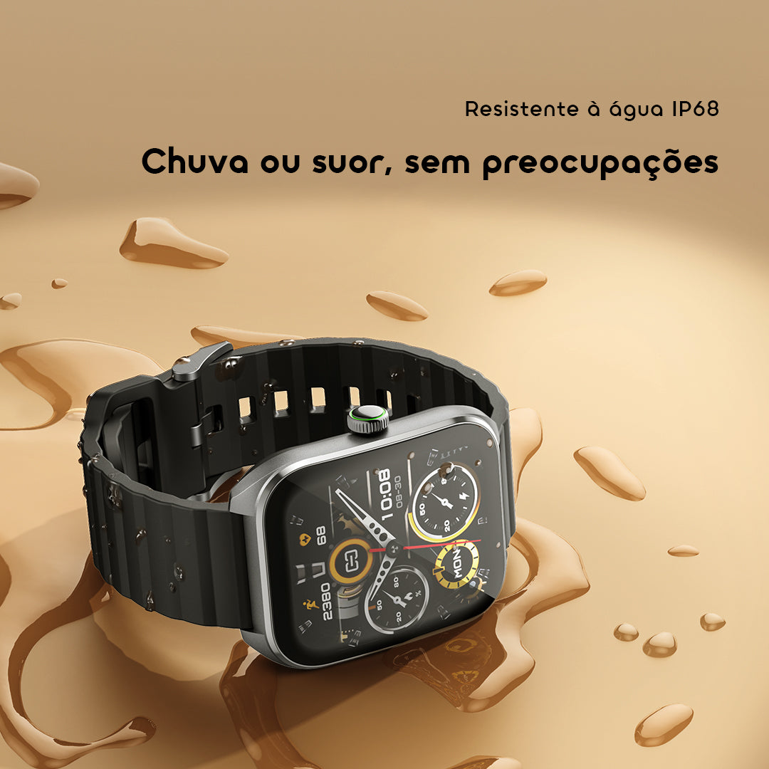 oraimo Watch Nova 2 Relógio inteligente com ecrã táctil curvo AMOLED de 2,01" e classificação IP68