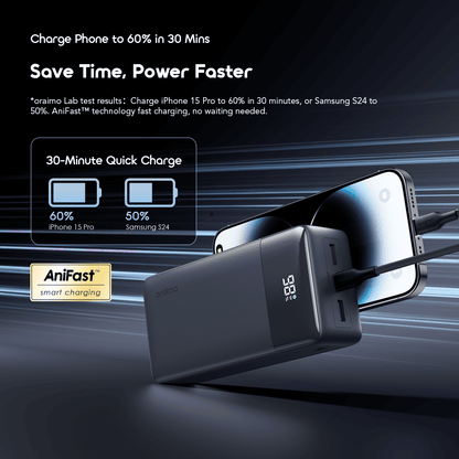 oraimo PowerNova Q31 Bateria externa de 30000mAh com carregamento rápido de 22,5W
