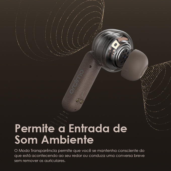 oraimo SpacePods ANC x Burna Boy Auriculares Fones de Ouvido verdadeiro sem fio