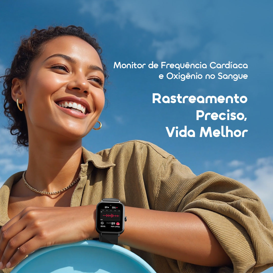 oraimo Watch Nova 2 Lite Relógio inteligente com ecrã a cores AMOLED totalmente sensível ao toque de 1,93 polegadas