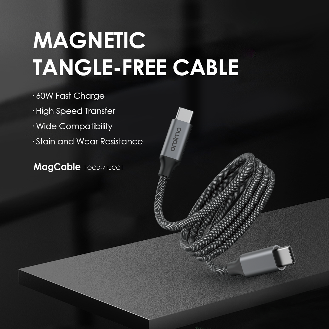 oraimo MagCable 1M 60W Type-C to Type-C Data Cable