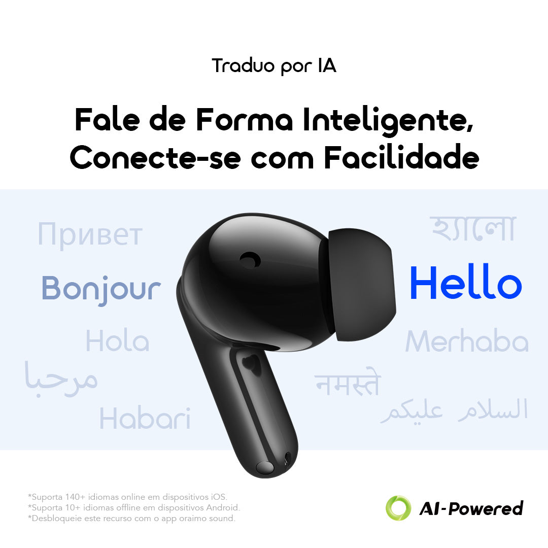 oraimo SpaceBuds Lite 2 Auscultadores sem fios portáteis e imersivos