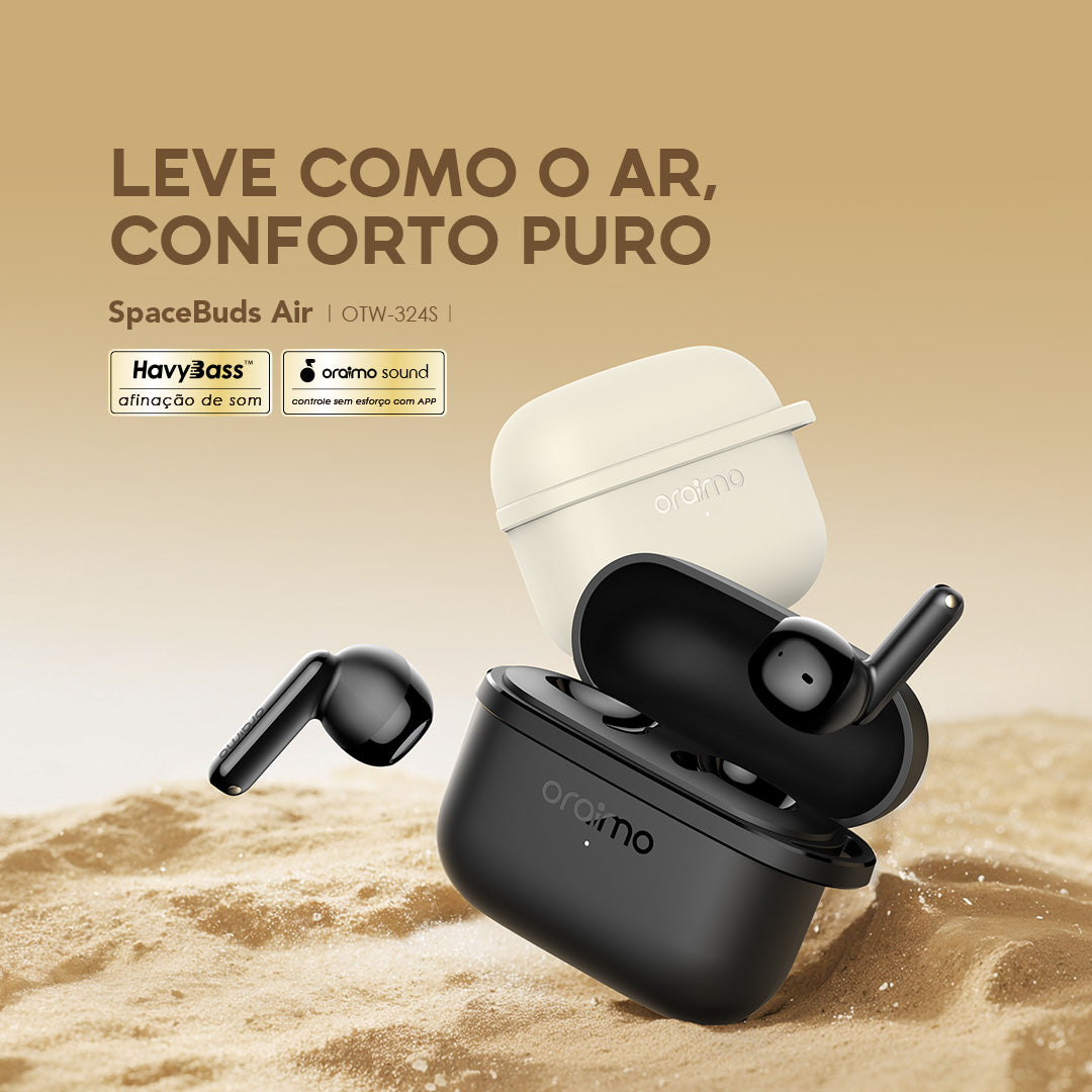oraimo SpaceBuds Air Fones de Ouvido True Wireless com Localizador Inteligente e 38 Horas de Duração