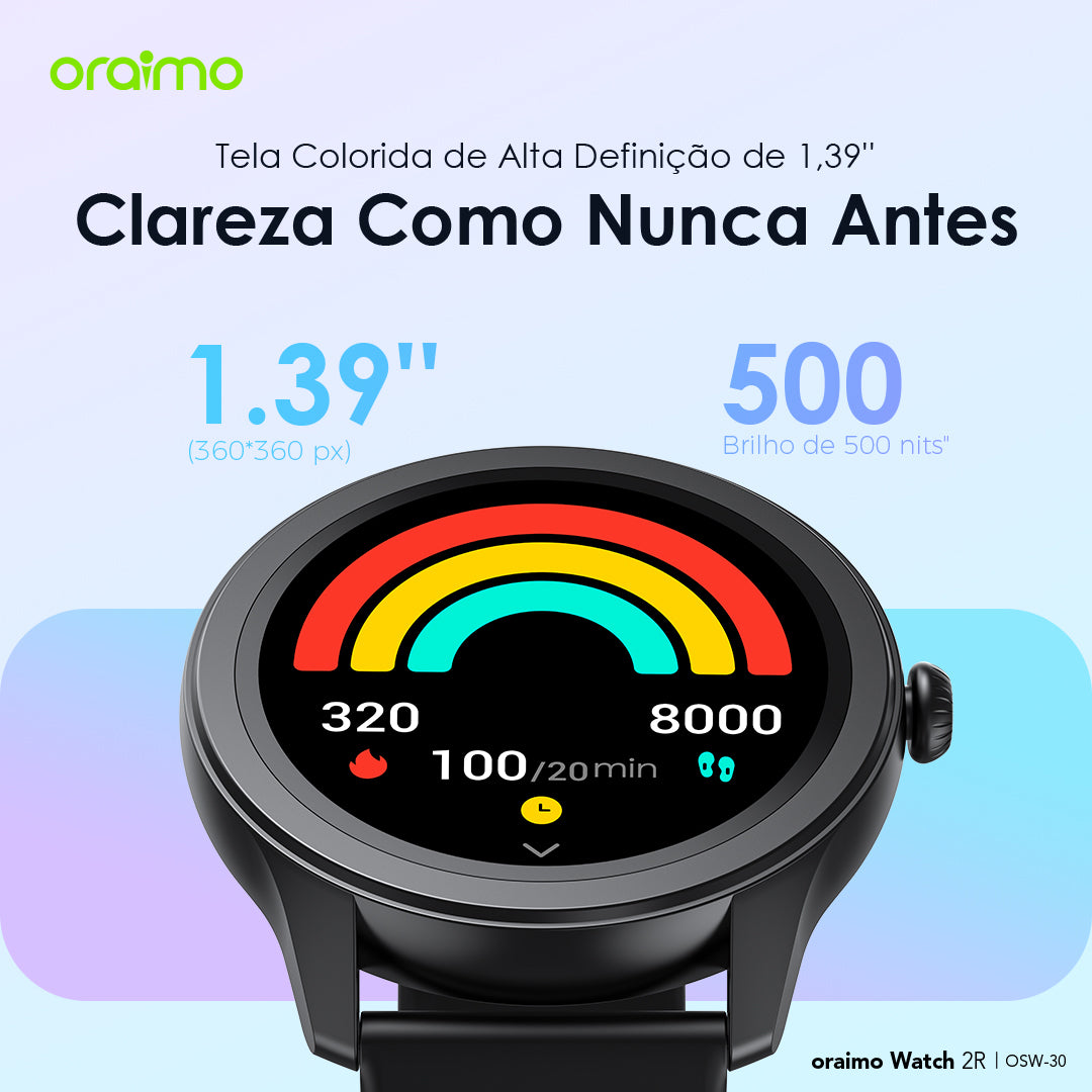 oraimo Watch 2R 1.39'' TFT IP68 Relógio Inteligente