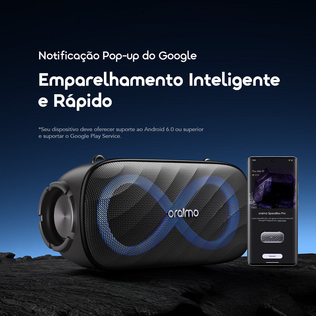 oraimo SpaceBox Pro Caixa de Som Sem Fio de 80W