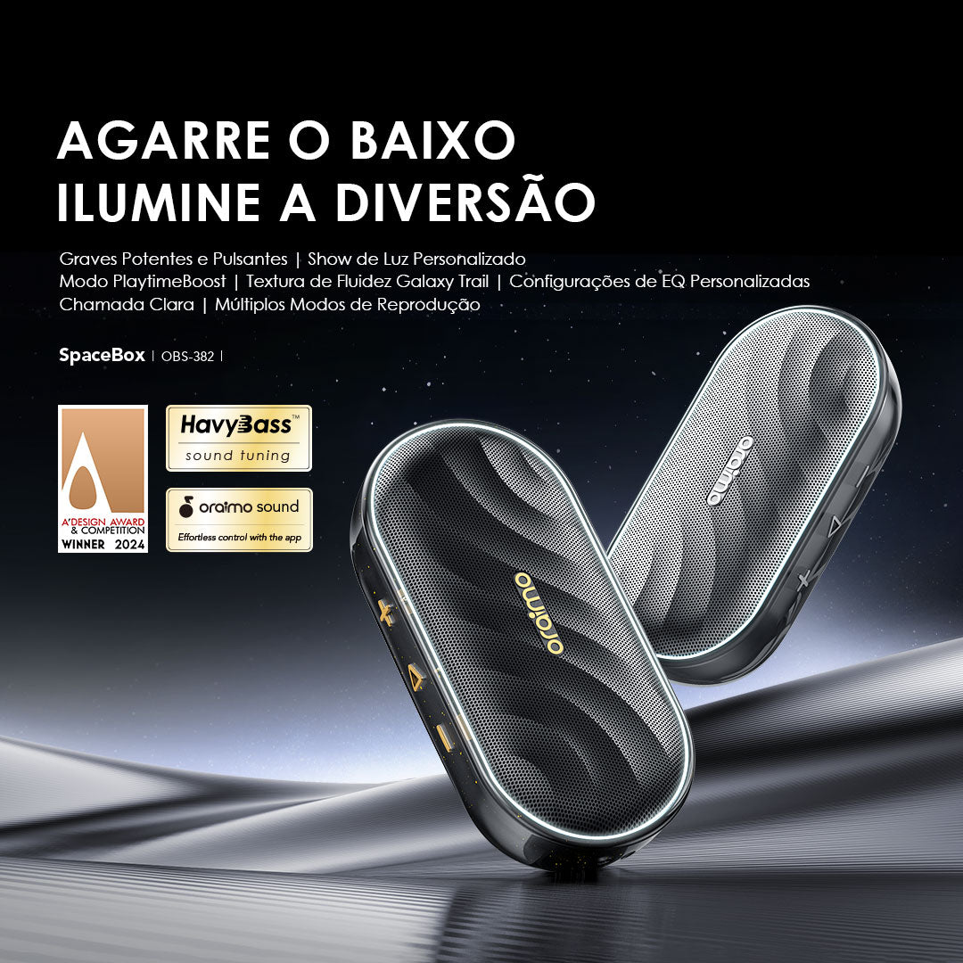 oraimo SpaceBox 12W FM Colunas Bluetooth