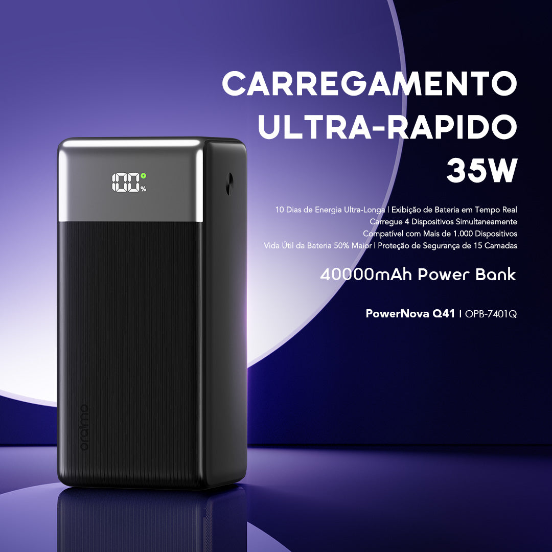 oraimo PowerNova Q41 Carregador portátil de 40000mAh com carregamento ultrarrápido de 35W