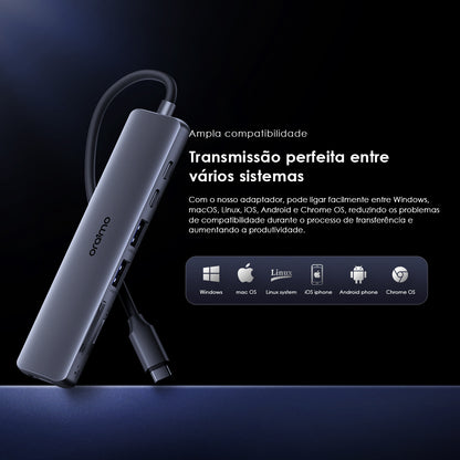 oraimo PowerTrans Adaptador multifunções USB-C 7 em 1