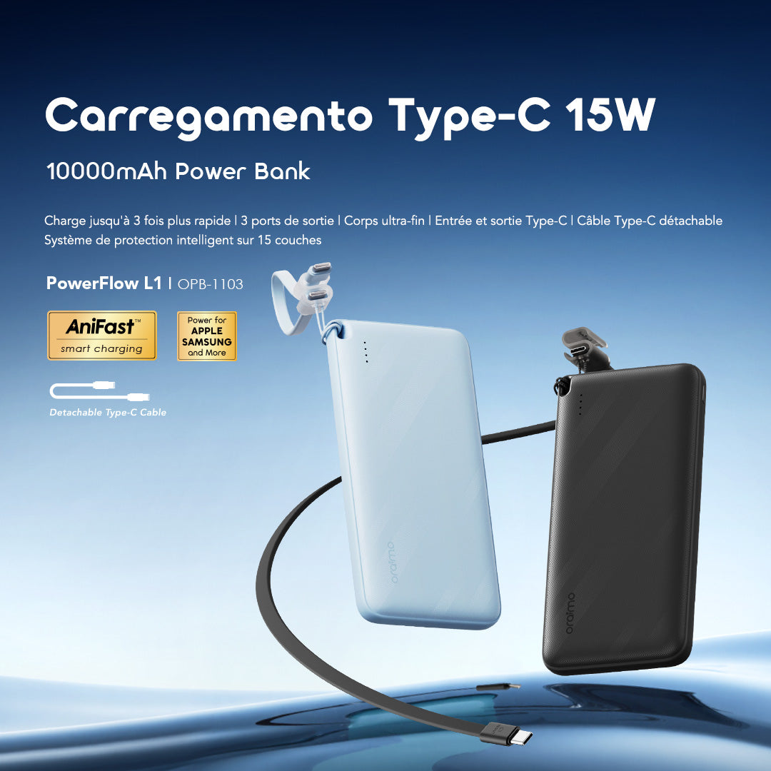oraimo 10000mAh Power Bank PowerFlow L1 fino e eficiente