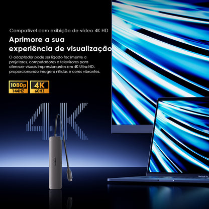 oraimo PowerTrans Adaptador multifunções USB-C 7 em 1