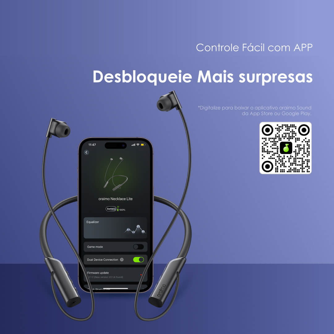 oraimo Necklace Lite Auriculares Sem Fio com Vibração para Chamadas