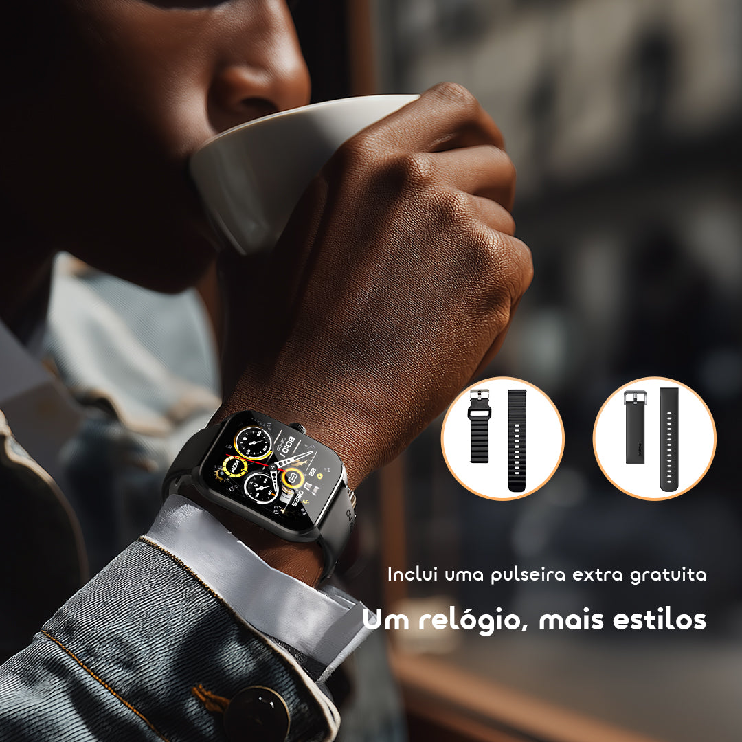 oraimo Watch Nova 2 Relógio inteligente com ecrã táctil curvo AMOLED de 2,01" e classificação IP68