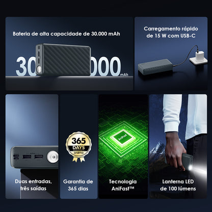 oraimo PowerBox 300 Lit Bateria externa de 30000mAh e 15W