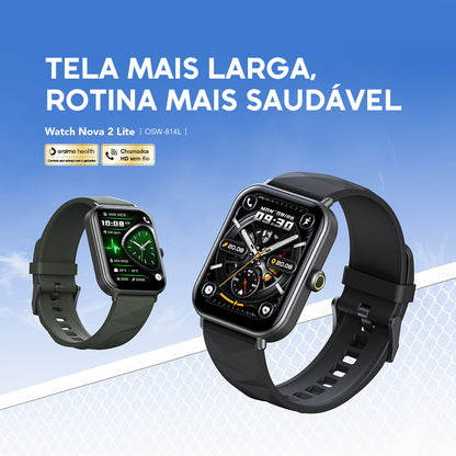 oraimo Watch Nova 2 Lite Relógio inteligente com ecrã a cores AMOLED totalmente sensível ao toque de 1,93 polegadas