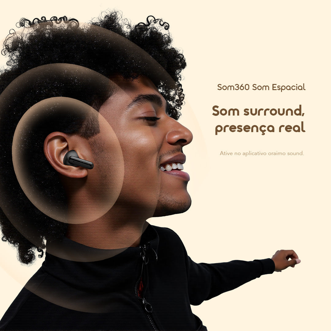 oraimo SpaceBuds Air Fones de Ouvido True Wireless com Localizador Inteligente e 38 Horas de Duração