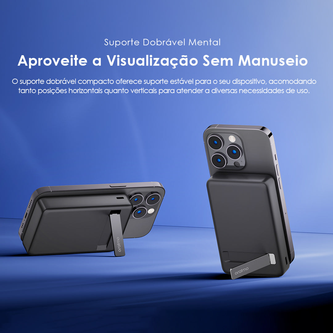 oraimo MagPower 15 Power Bank de 10000mAh com Carregamento Sem Fio e com Fio
