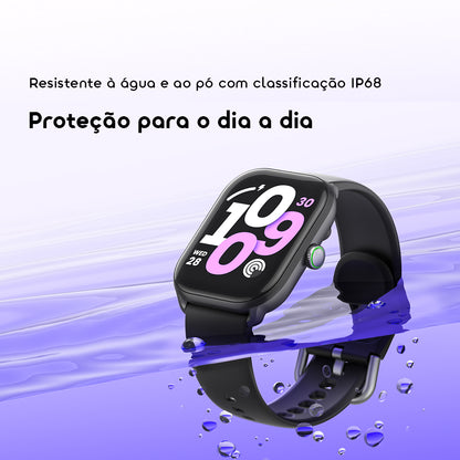 oraimo Watch 6 Lite Relógio inteligente de 2,01 polegadas com interface de utilizador moderna.