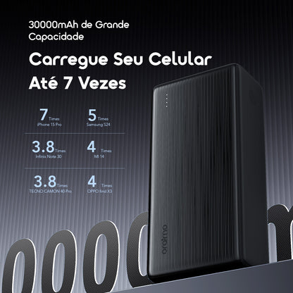 oraimo PowerNova B31 Power Bank de 30000mAh com carregamento rápido de 15W