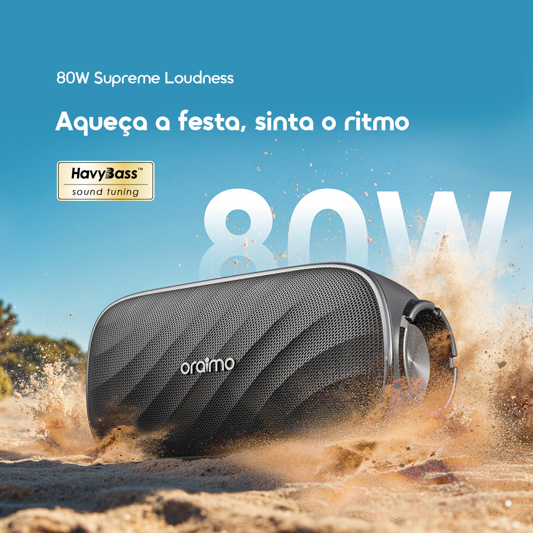 oraimo SpaceBox Pro Caixa de Som Sem Fio de 80W
