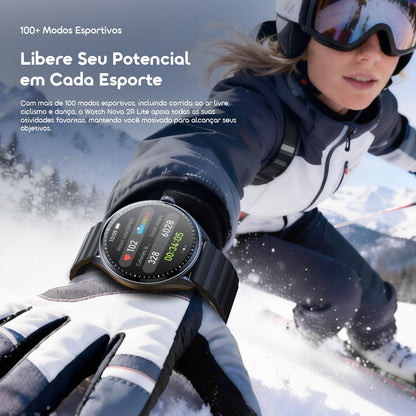 oraimo Watch Nova 2R Lite Relógio inteligente com ecrã AMOLED de 1,43" e bateria com duração até 30 dias em modo de espera