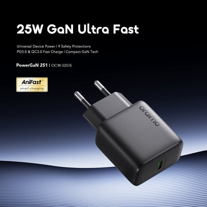 oraimo PowerGaN 251 25W GaN Fast Mini Charger Set