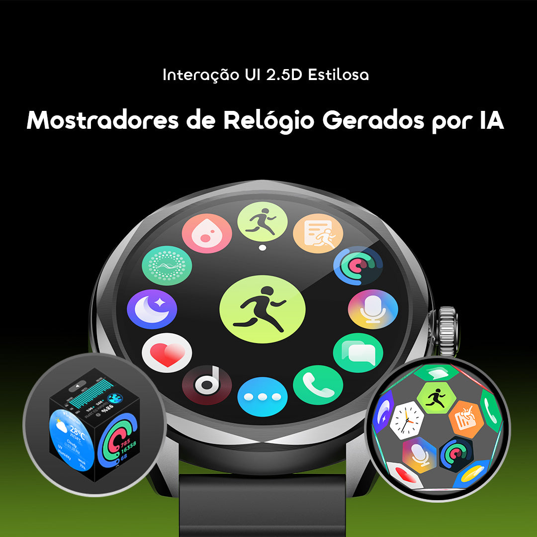 oraimo Watch Nova 2R Relógio inteligente com ecrã AMOLED de 1,43" e autonomia de 35 dias em modo de espera