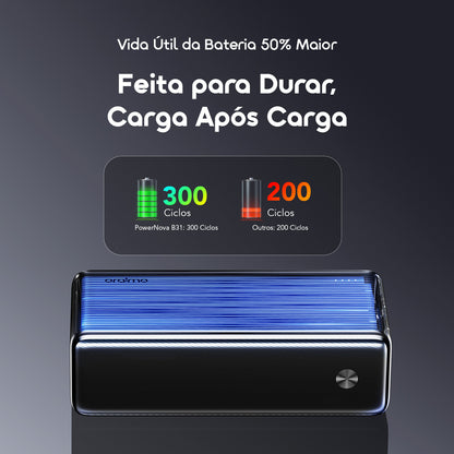 oraimo PowerNova B31 Power Bank de 30000mAh com carregamento rápido de 15W