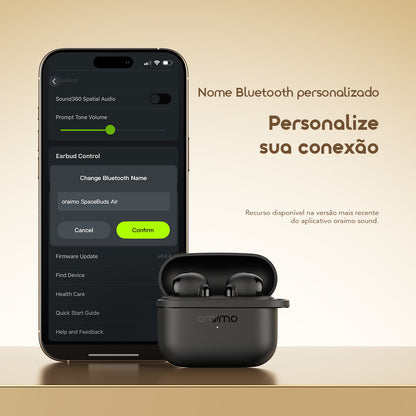 oraimo SpaceBuds Air Fones de Ouvido True Wireless com Localizador Inteligente e 38 Horas de Duração