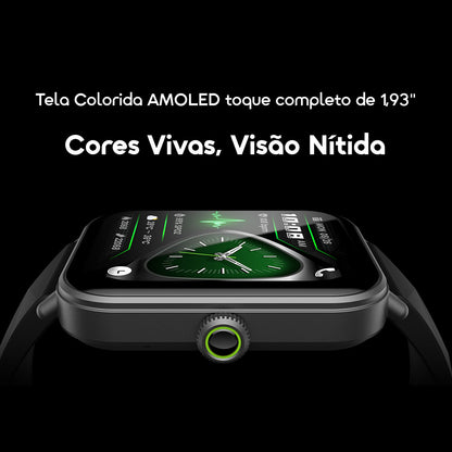oraimo Watch Nova 2 Lite Relógio inteligente com ecrã a cores AMOLED totalmente sensível ao toque de 1,93 polegadas