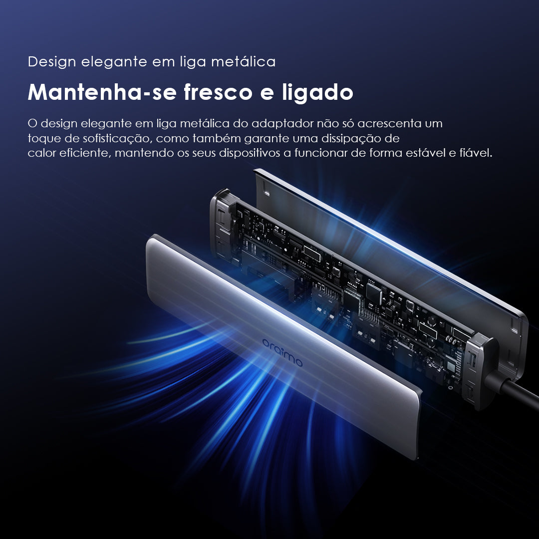 oraimo PowerTrans Adaptador multifunções USB-C 7 em 1
