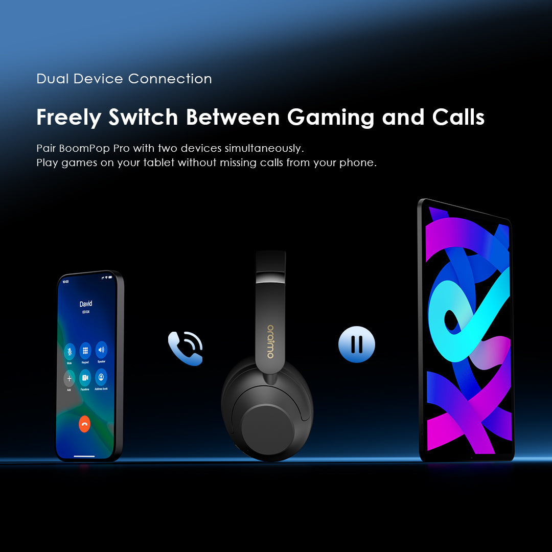 oraimo BoomPop Pro Fones de Ouvido Over-Ear com ANC