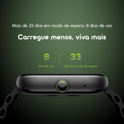 oraimo Watch 6 Relógio inteligente com monitor de ritmo cardíaco e oxigénio no sangue com ecrã TFT de 2,04"