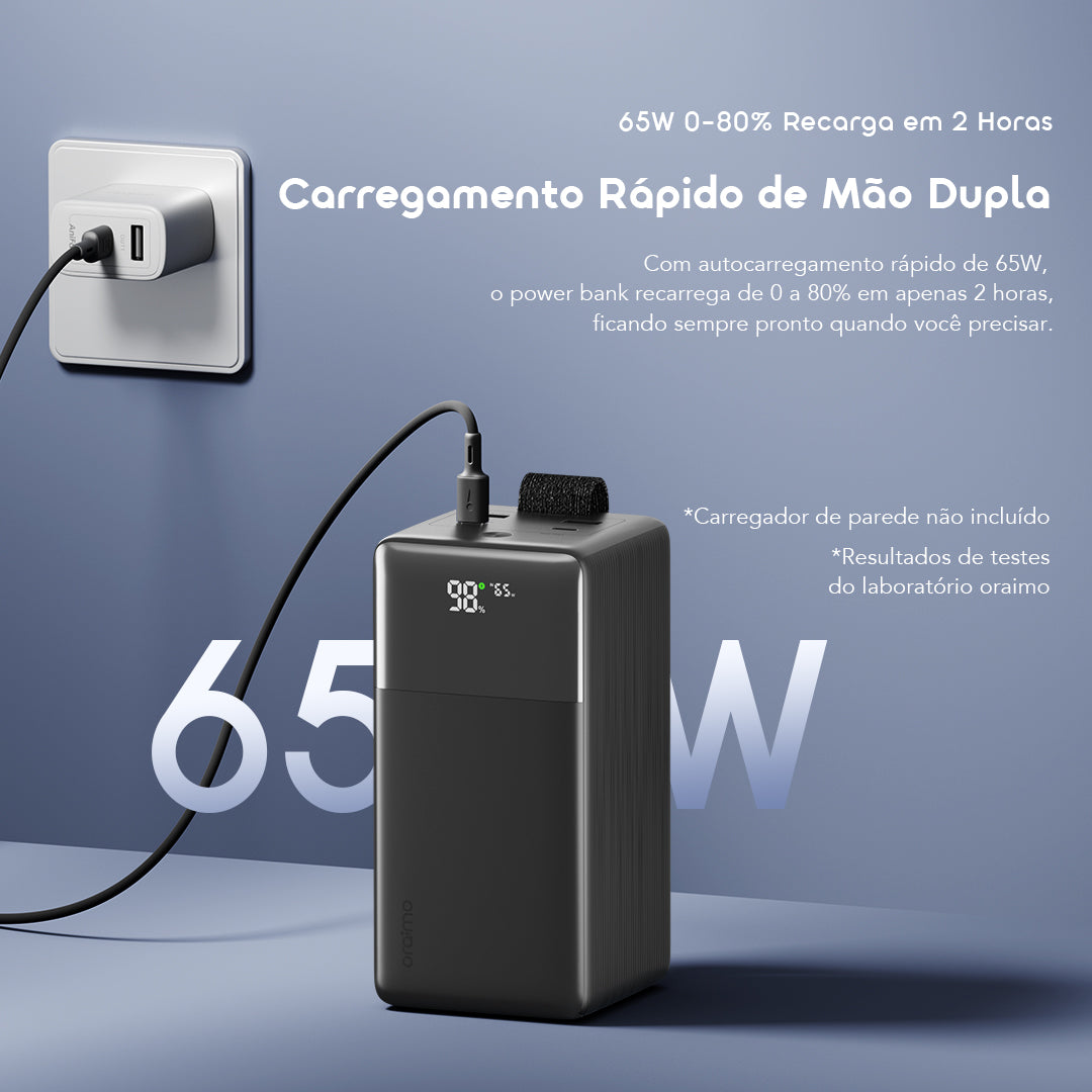 oraimo PowerJet 501 Carregamento de 4 dispositivos carrega totalmente o telefone até 11 vezes PowerJet 501