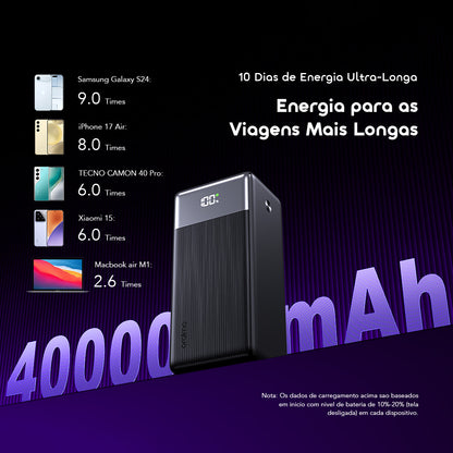 oraimo PowerNova Q41 Carregador portátil de 40000mAh com carregamento ultrarrápido de 35W