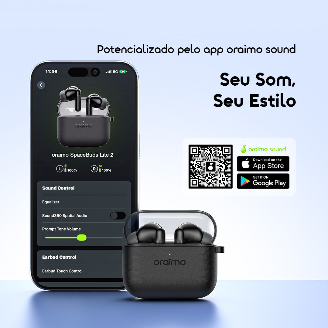 oraimo SpaceBuds Lite 2 Auscultadores sem fios portáteis e imersivos