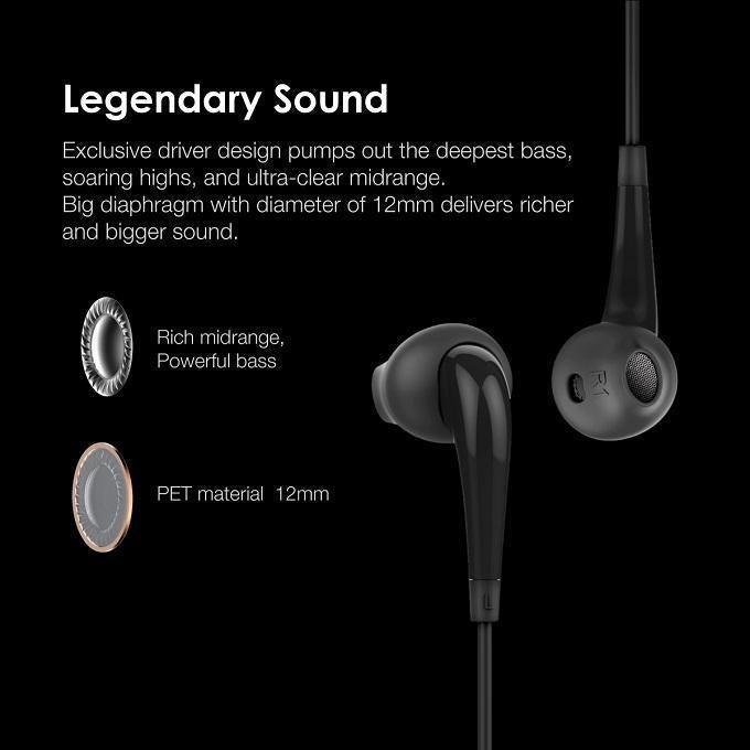 oraimo Halo 2S Fones de Ouvido de Meia entrada com Fio