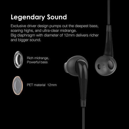 oraimo Halo 2S Fones de Ouvido de Meia entrada com Fio