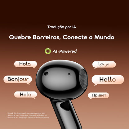 oraimo SpaceBuds Air 2 Auscultadores com bateria de longa duração (50 horas) e tradução inteligente