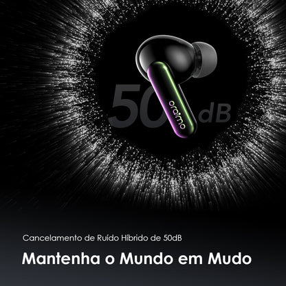 oraimo SpaceBuds Auriculares híbridos sem fios ANC True Wireless Prompt de voz personalizado