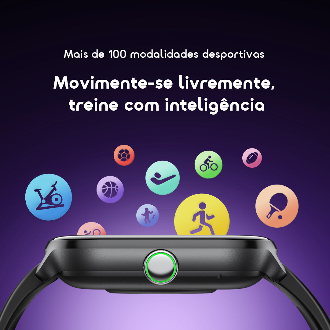 oraimo Watch 6 Lite Relógio inteligente de 2,01 polegadas com interface de utilizador moderna.